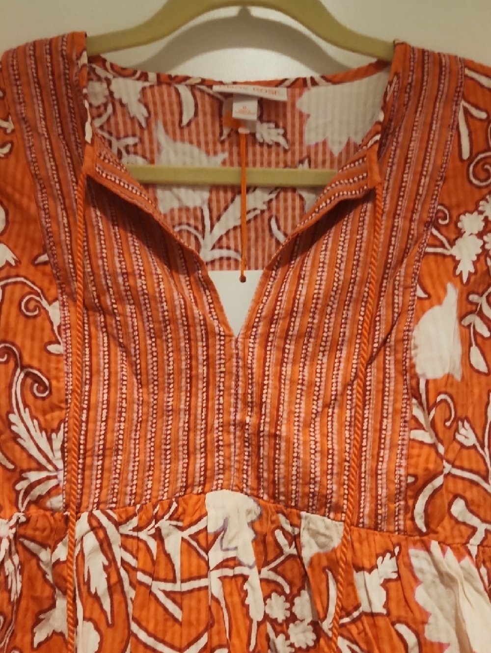 NWT Knox Rose Orange Floral Peasant Blouse Size XL - Picture 5 of 9